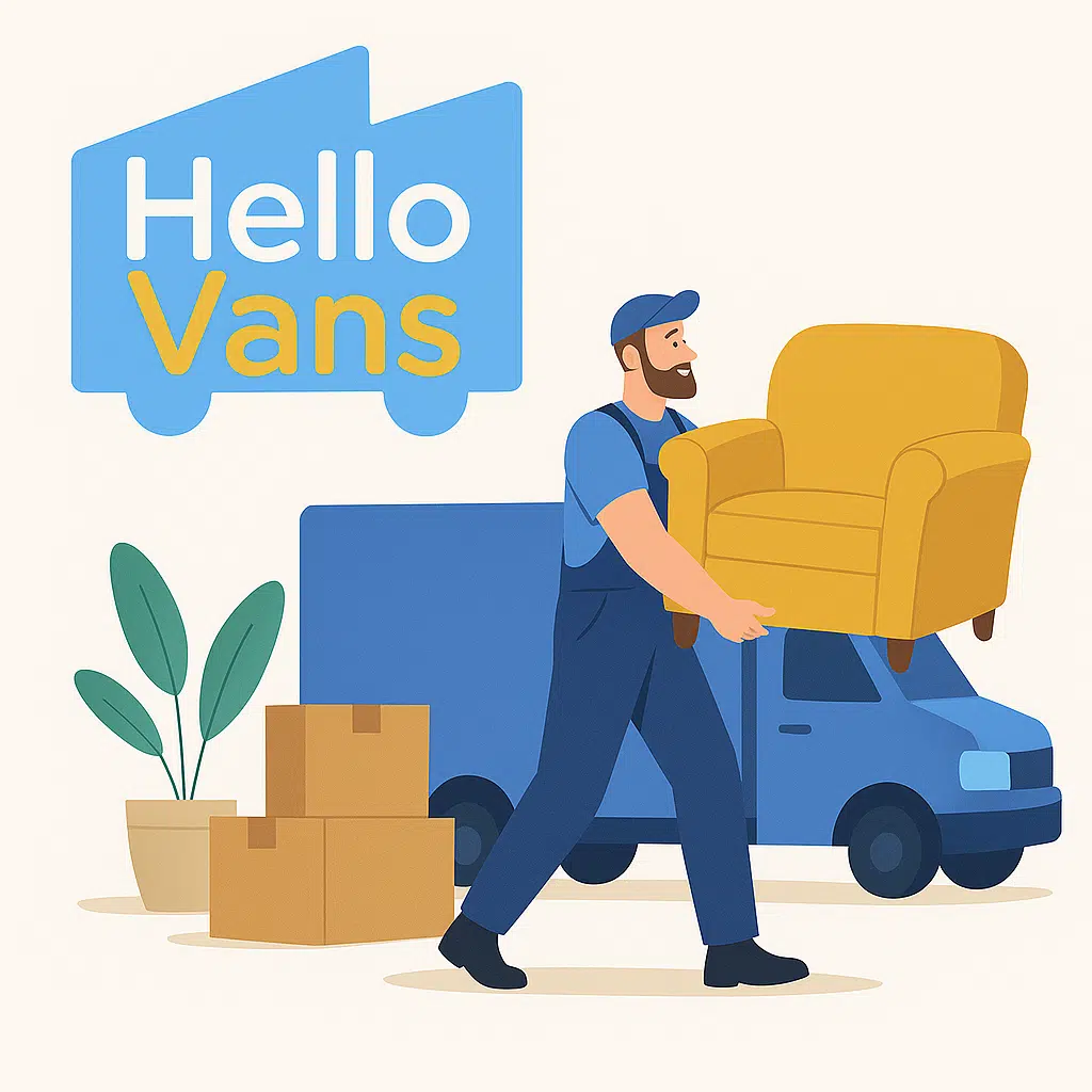 Professional furniture movers in Bourne transporting a sofa