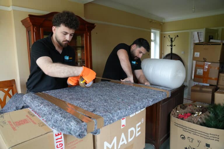 Hello Vans crew packing belongings for a move