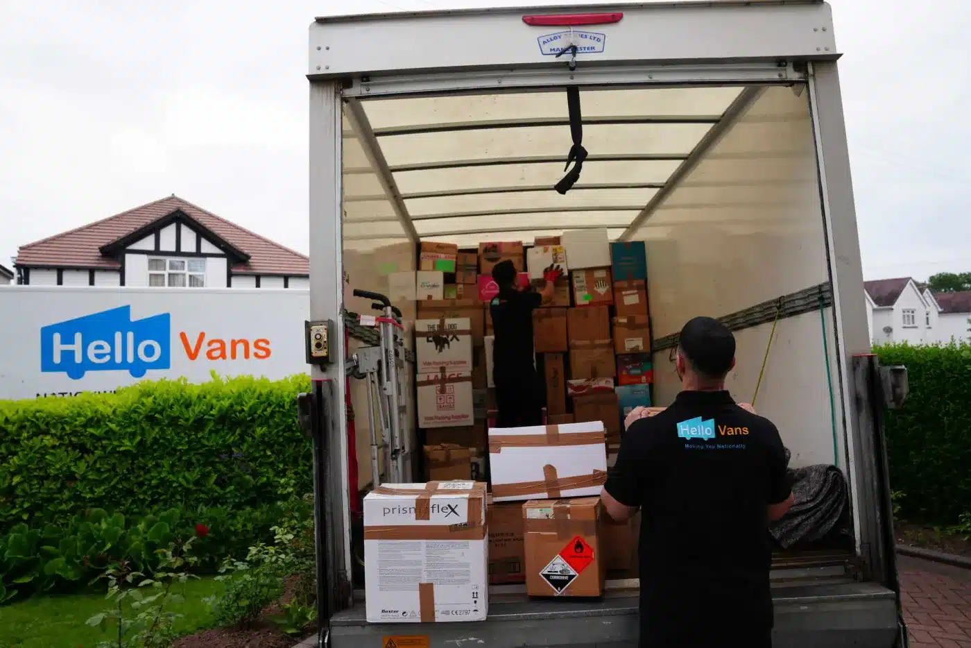 Hello Vans professional movers team with removal van