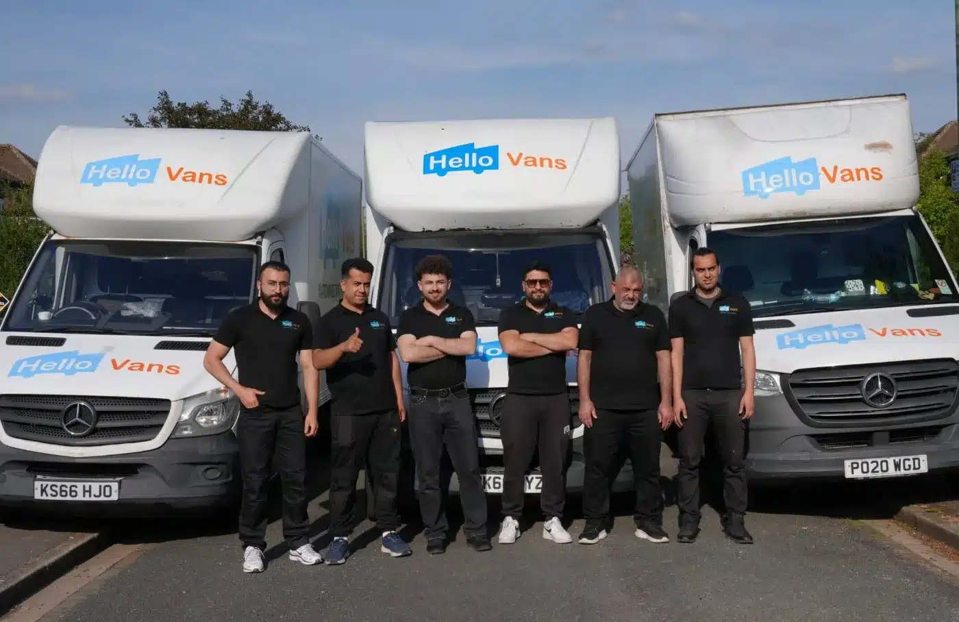 The Hello Vans moving team, part of Hello Services, ready for a removal