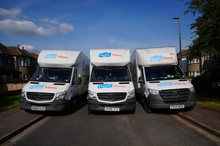 Three Hello Vans Luton vans for office and commercial moves